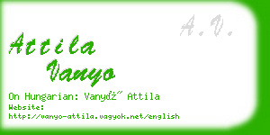 attila vanyo business card